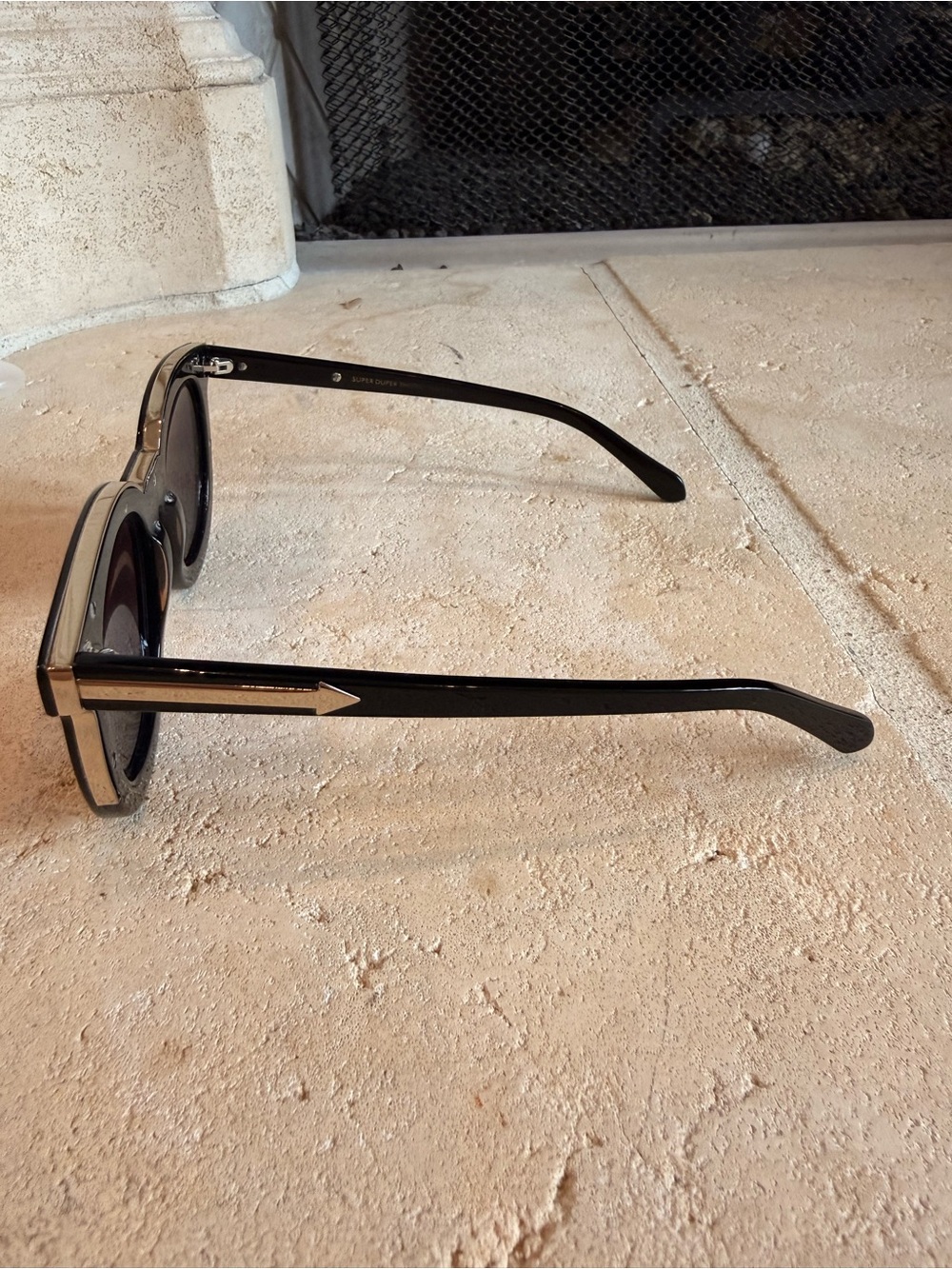 Karen Walker Super Duper Strength Black Oversized Sunglasses - Picture 3 of 4